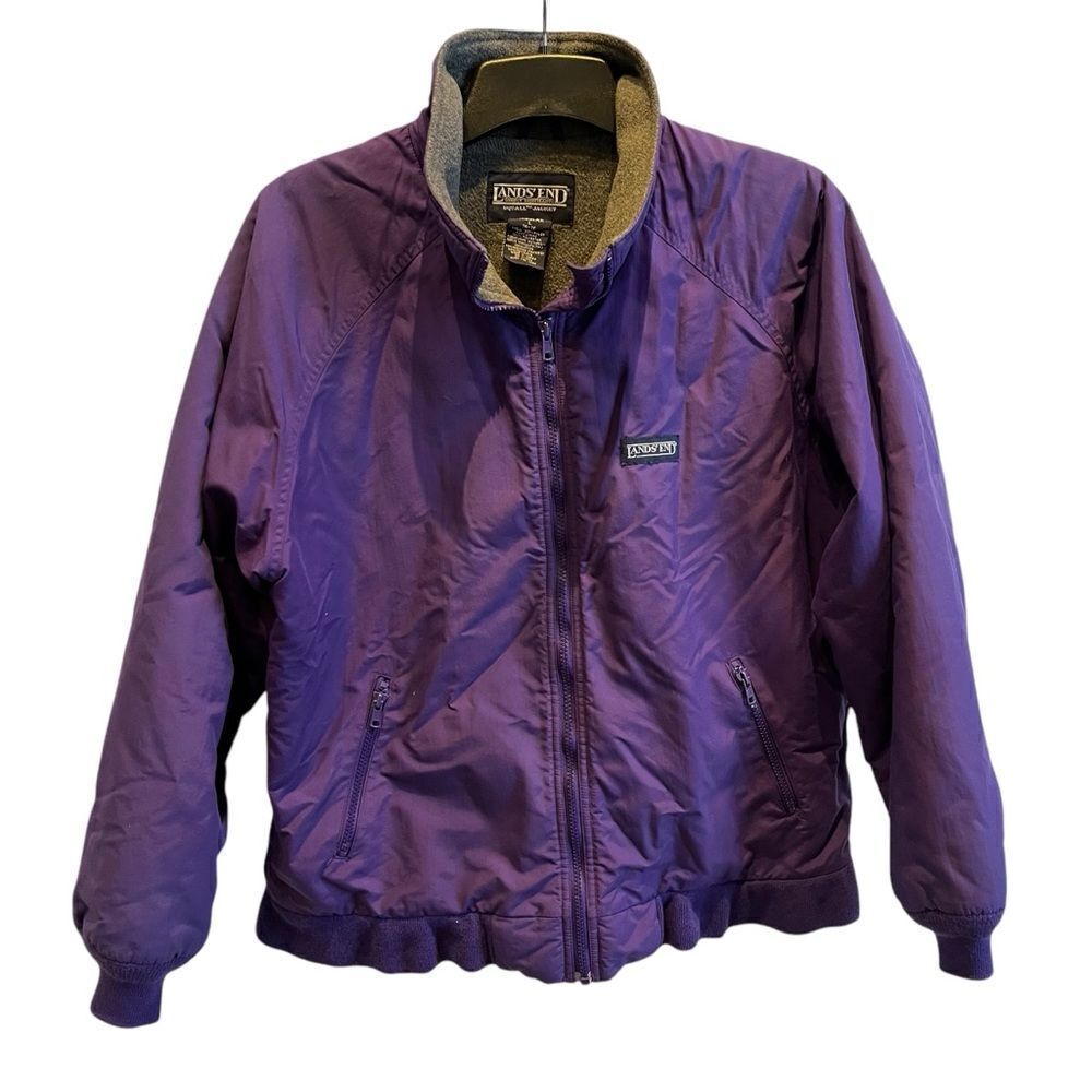 Lands' End Women's Winter Coat Purple Full Zip Size Large(14-16)